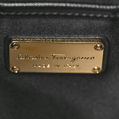 Salvatore Ferragamo Hammered Calfskin Lydia Bow Camera Bag Black 6 of 10