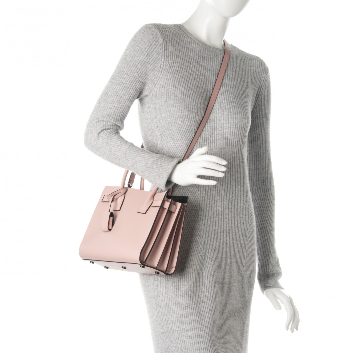 Saint Laurent Smooth Calfskin Baby Sac De Jour Pale Pink 2 of 8