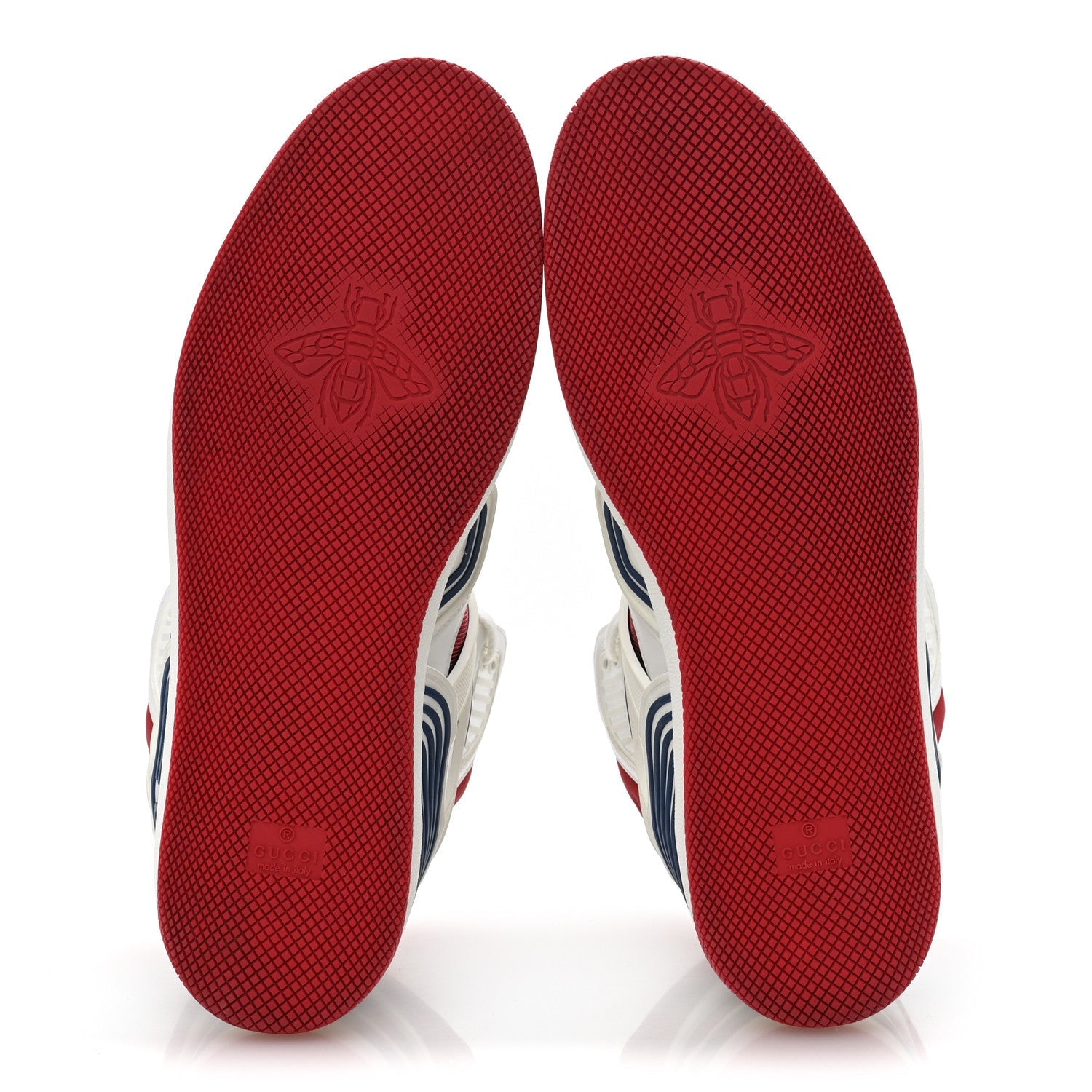Gucci Demetra GG Supreme Monogram Mens Basket High Top Sneakers 11 Great White Red Blue 6 of 7