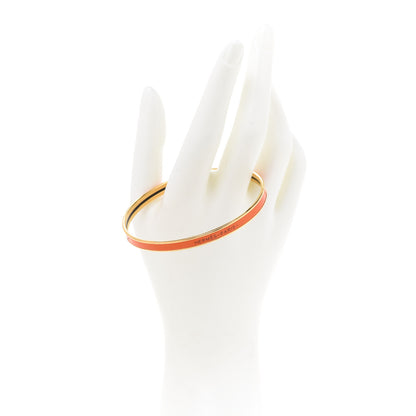 Hermes Enamel Printed Extra Narrow Plain Bracelet 70 Orange 2 of 6