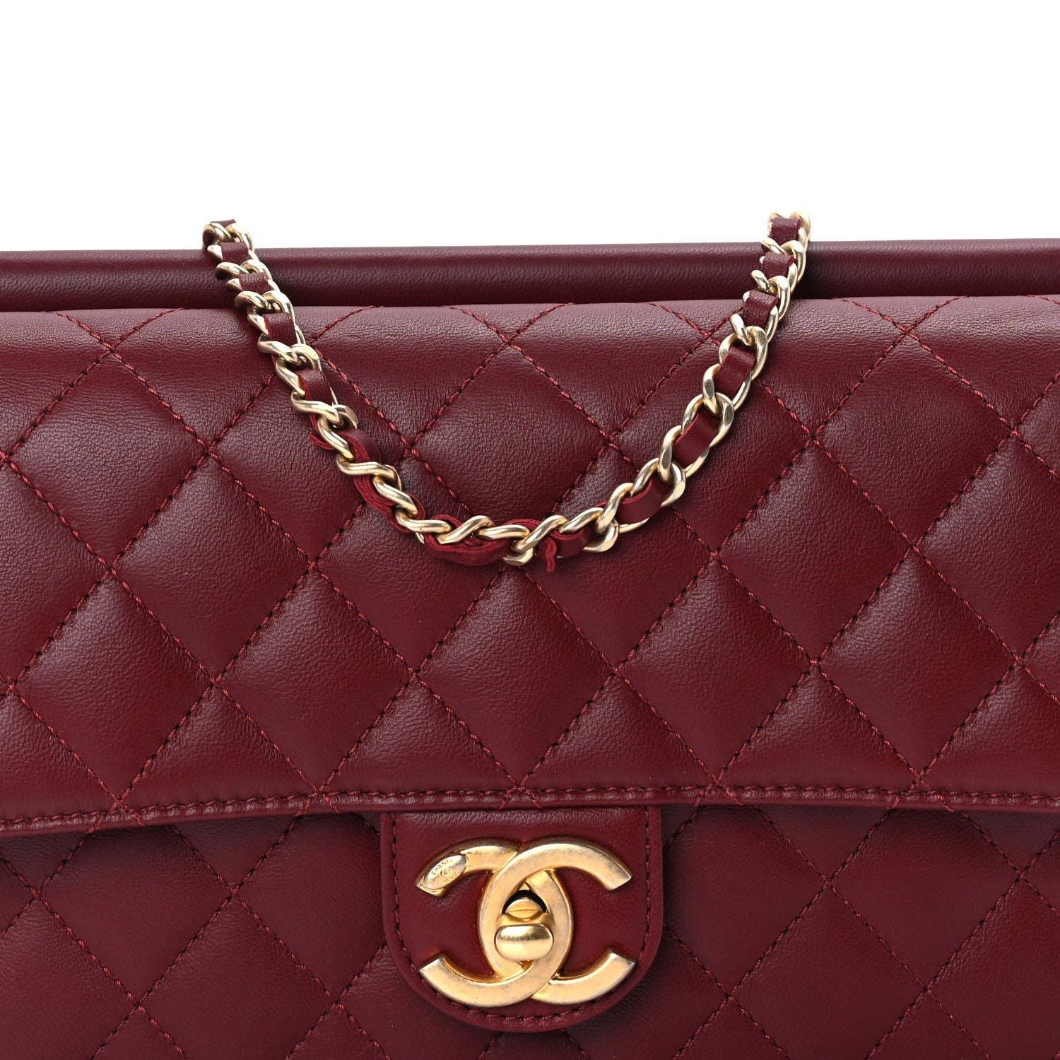 Chanel Lambskin Quilted Medium Crossing Times Flap  Red 7 of 10