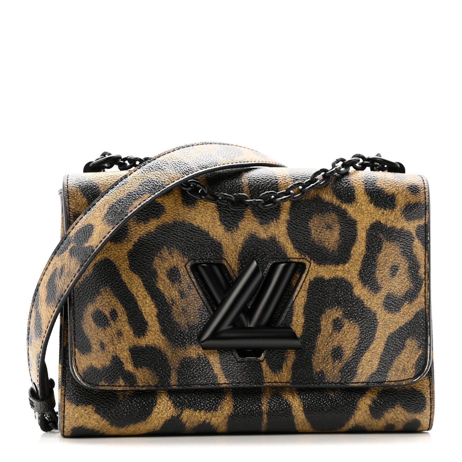 Louis Vuitton Calfskin Wild Animal Print Twist Shoulder Bag MM 1 of 13