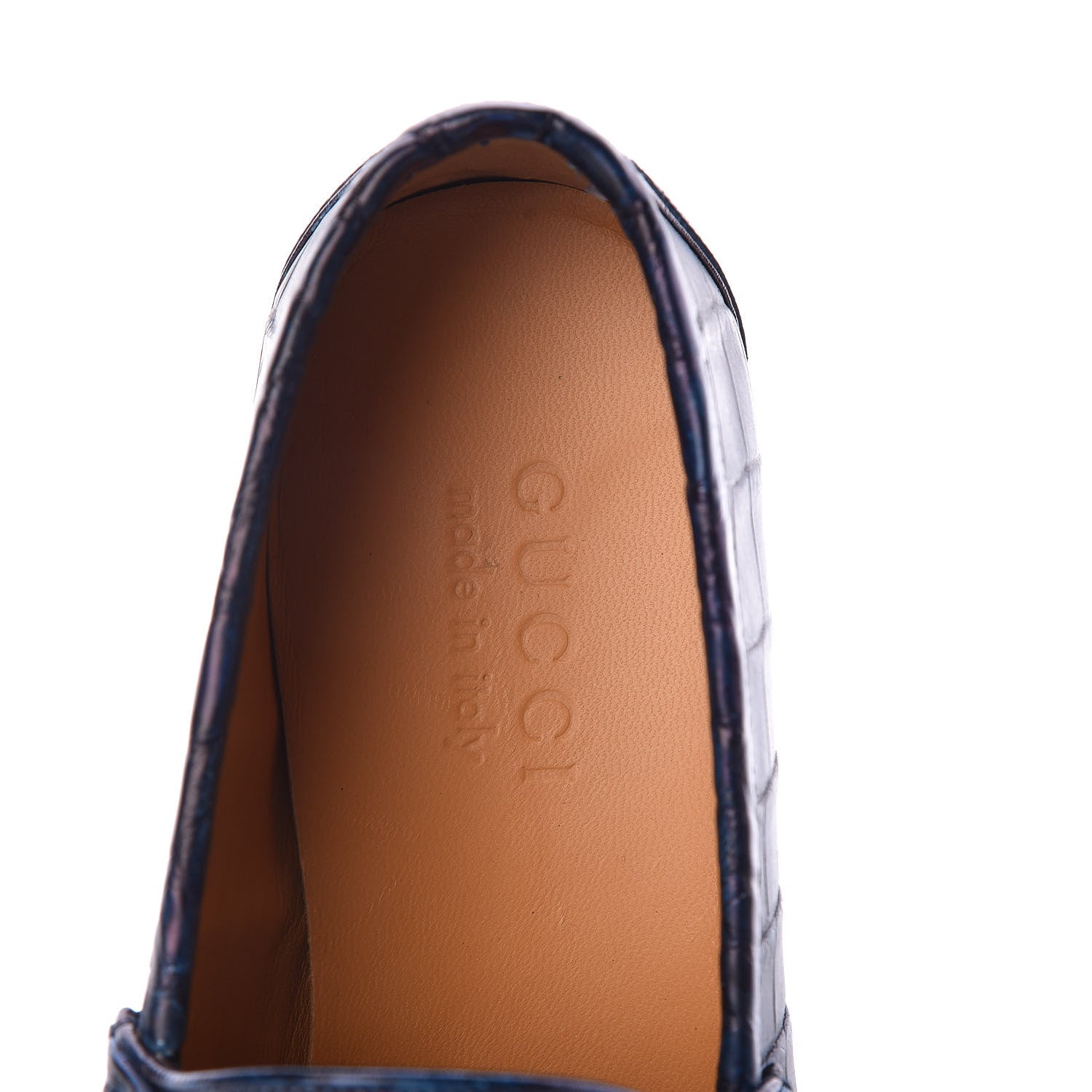 Gucci Crocodile Womens 1953 Horsebit Loafers 4.5 Blue 5 of 8