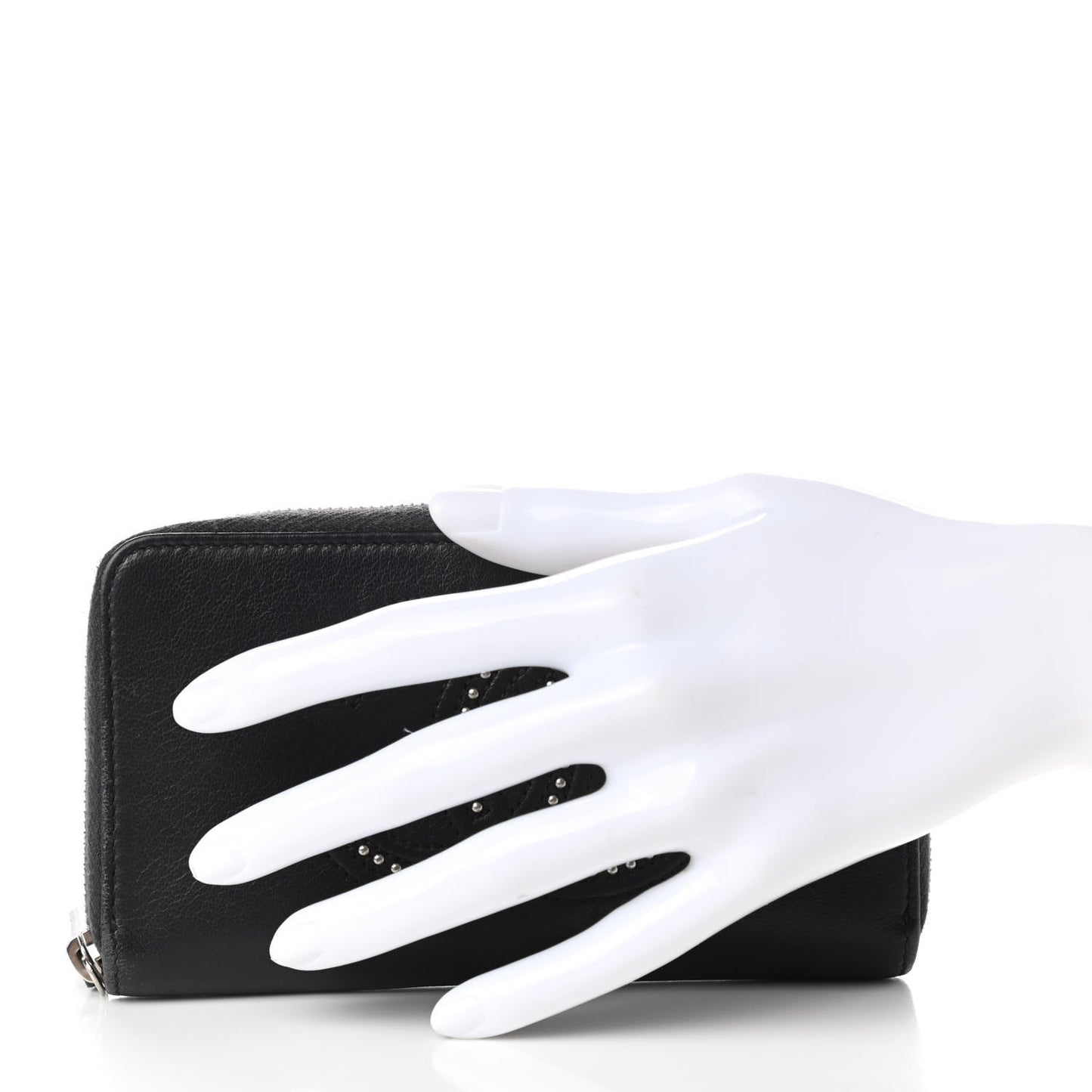 Lambskin Studded Small Timeless CC Zip Around Wallet Black