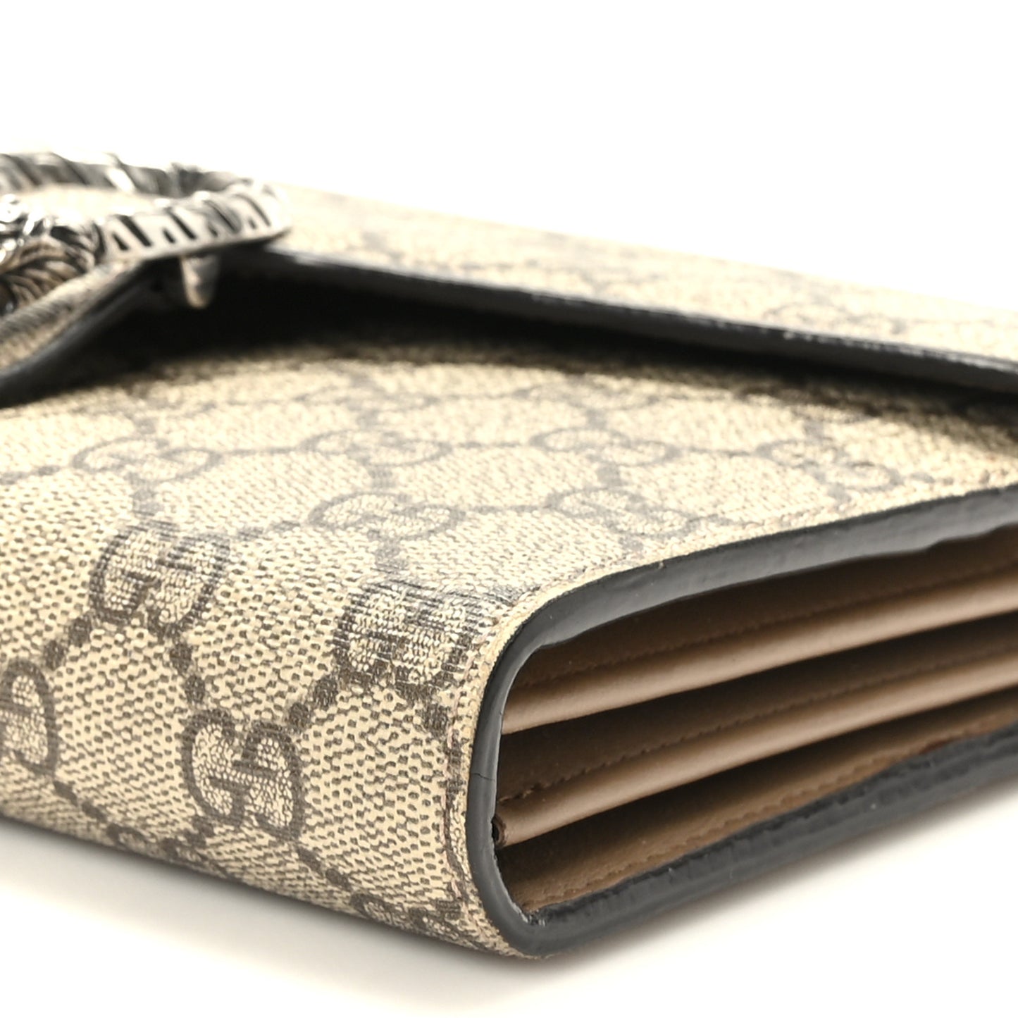 GG Supreme Monogram Mini Dionysus Chain Wallet Beige Taupe