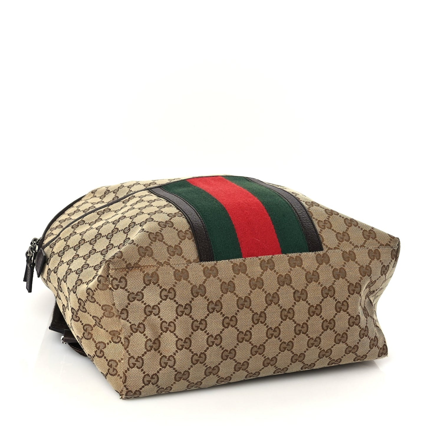 GG Monogram Web Medium Classic Backpack Brown