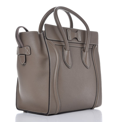 Celine Drummed Calfskin Mini Luggage Souris 3 of 8