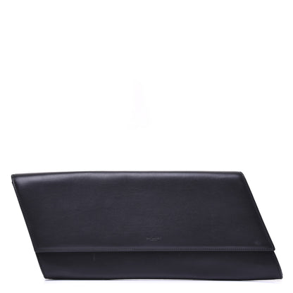 Saint Laurent Calfskin Diagonal Clutch Black 1 of 12