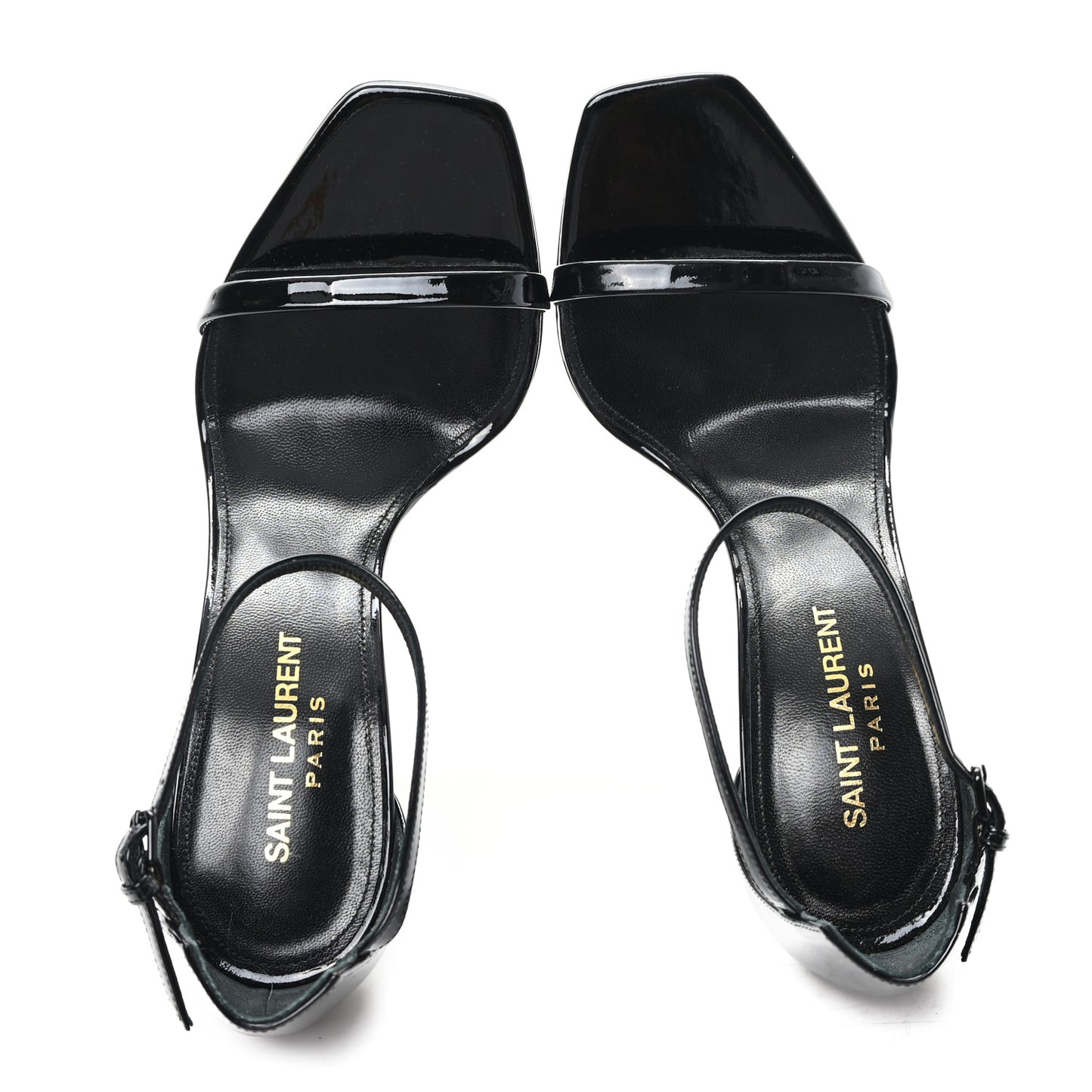 Patent Calfskin Opyum 110 Sandals 36.5 Black