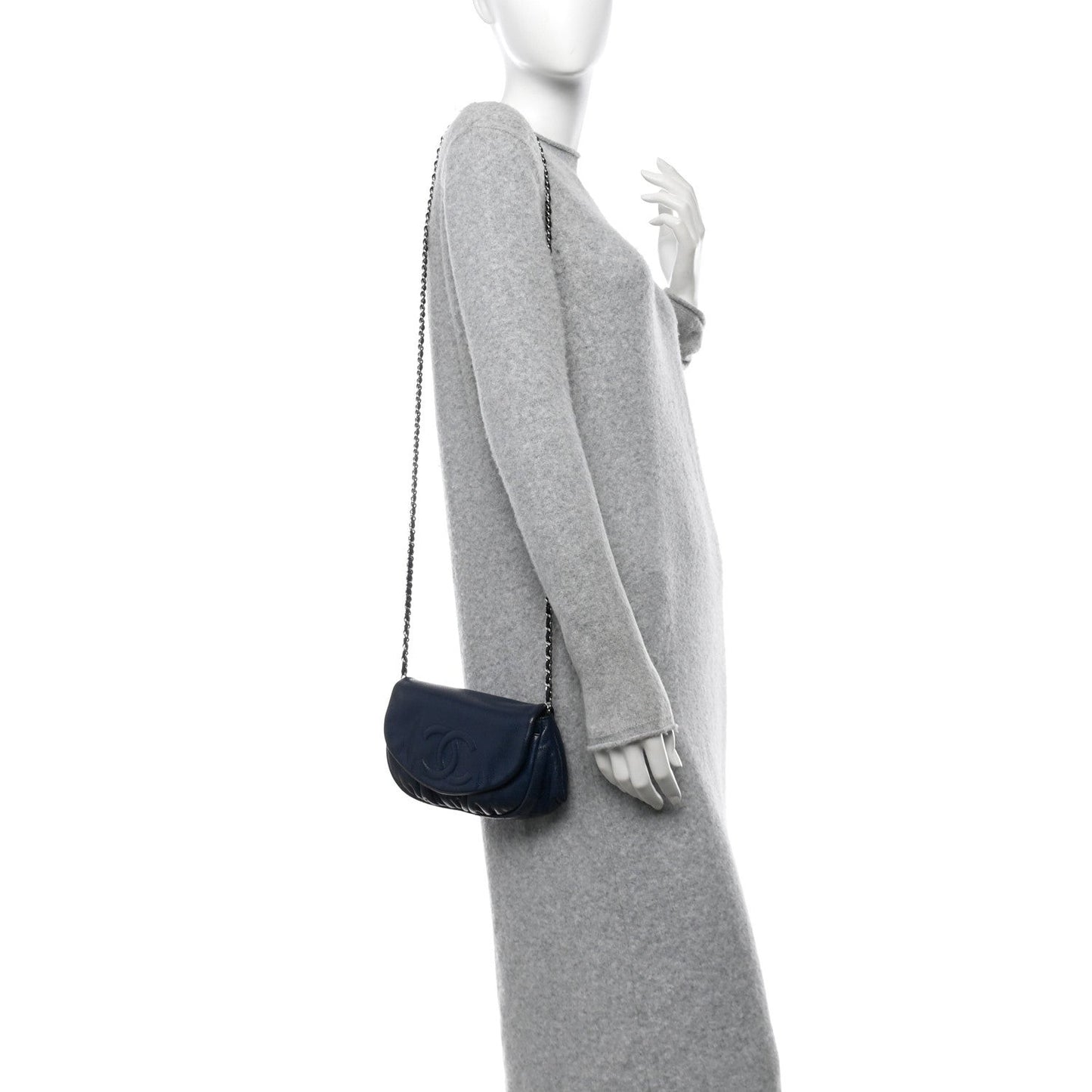 Caviar Half Moon Wallet On Chain WOC Navy