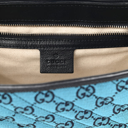 Gucci Monogram Multicolor Matelasse Diagonal Small GG Marmont Shoulder Bag Light Blue 6 of 8