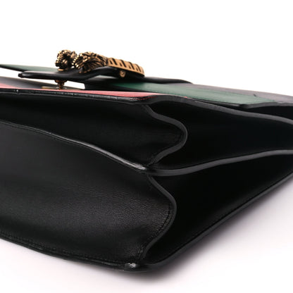 Gucci Calfskin Bamboo Web Large Dionysus Top Handle Bag Black Bright Evergreen Hibiscus Red 9 of 9