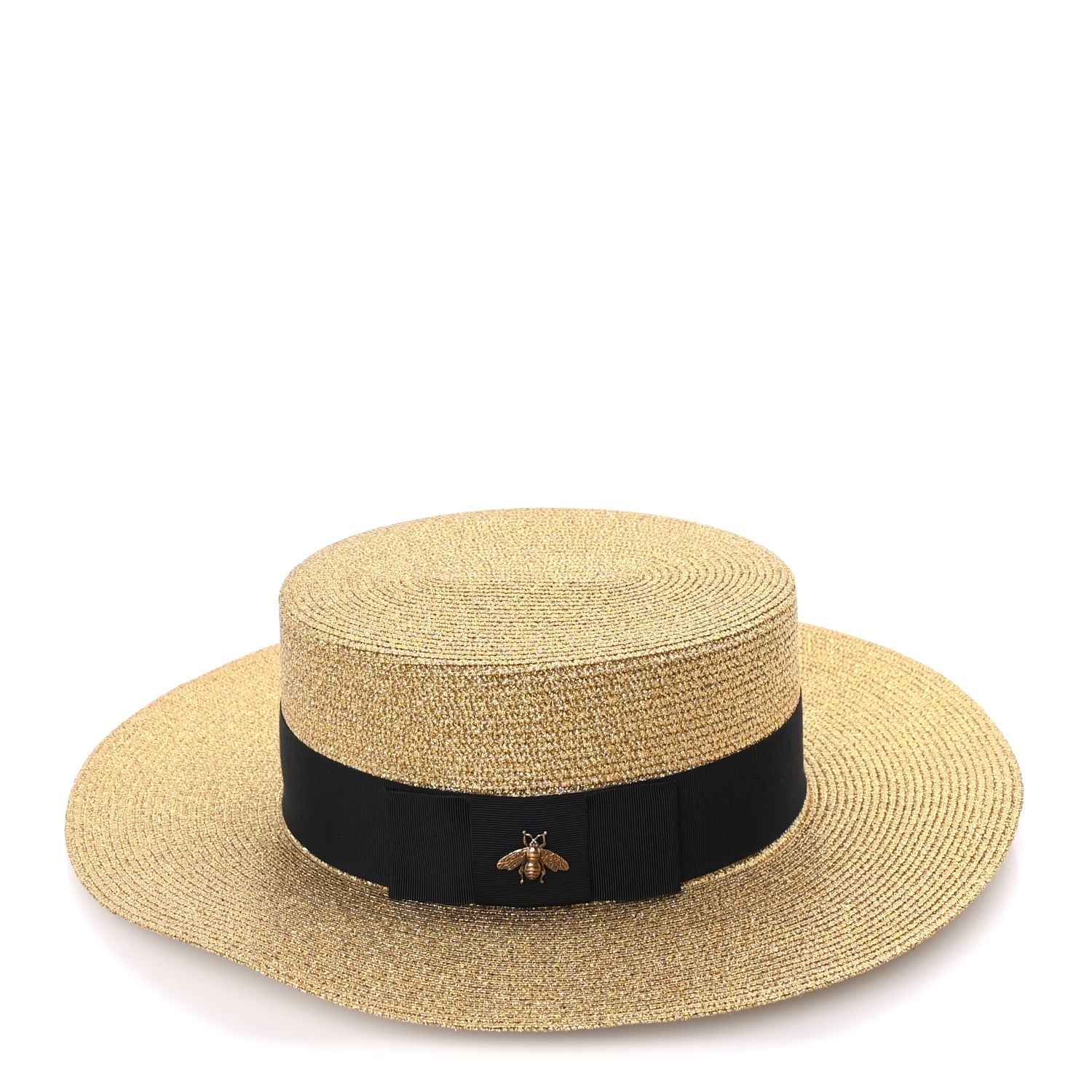 Gucci Lame Papier Hat M  Black Gold 3 of 7