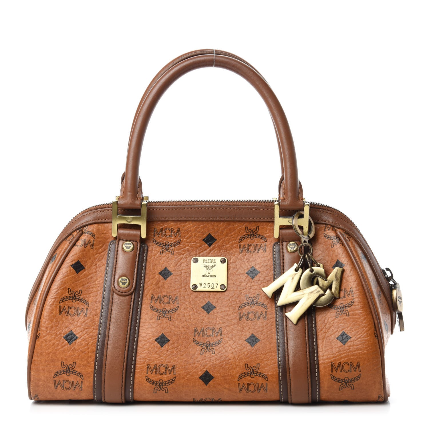 MCM Visetos Boston Bag Cognac 1 of 11