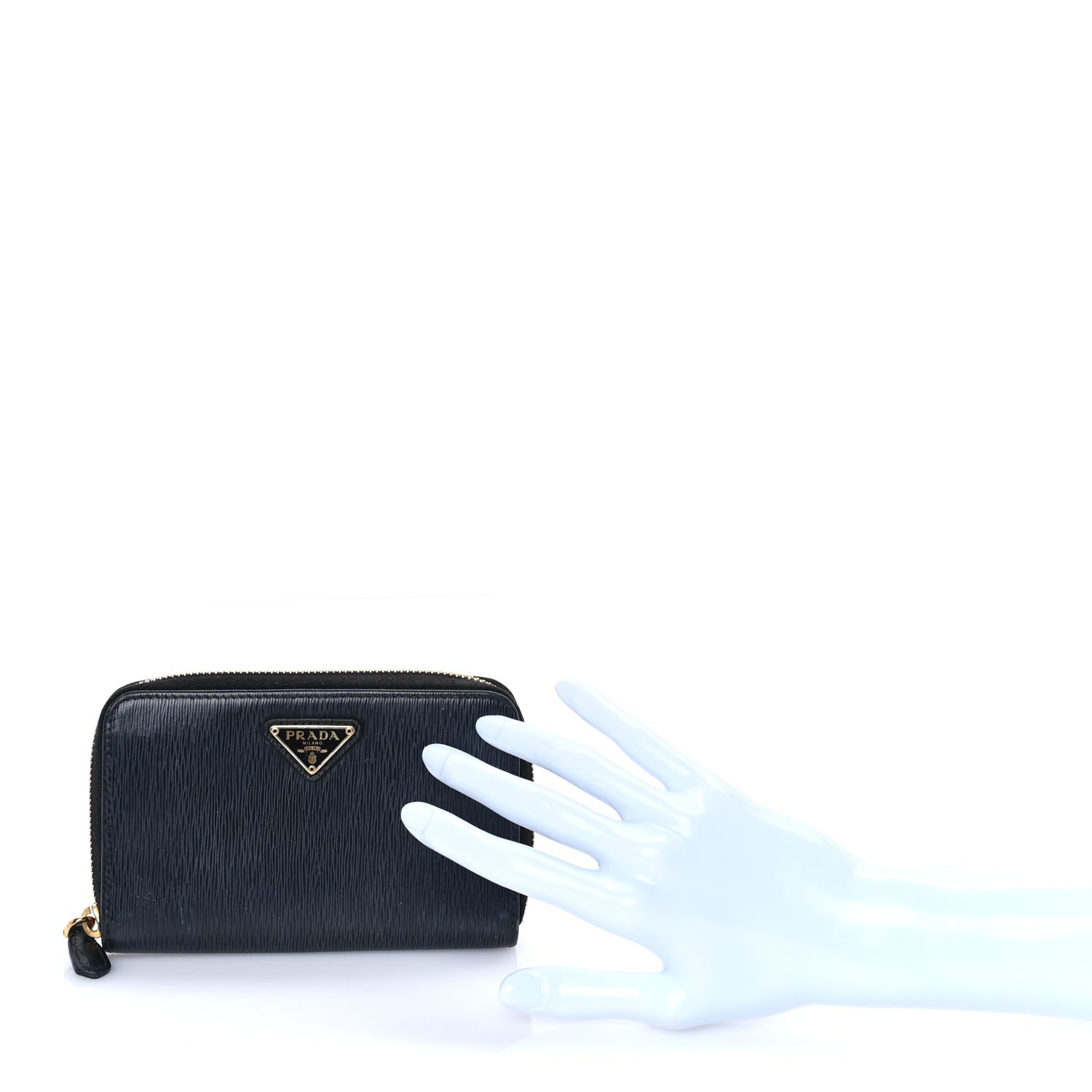 Prada Move Triangle Compact Zip Wallet Black 3 of 7