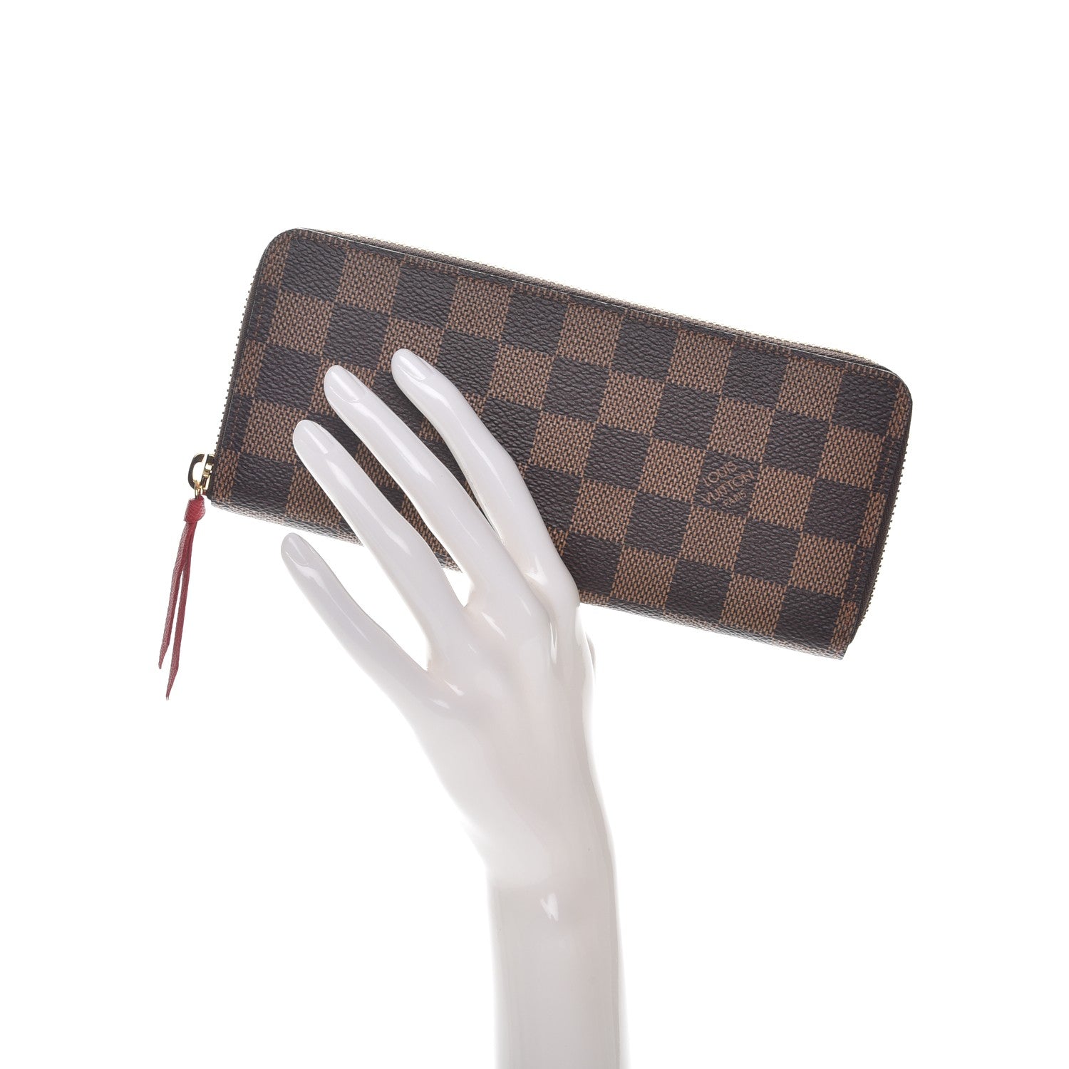 Louis Vuitton Damier Ebene Clemence Wallet Cherry 2 of 7