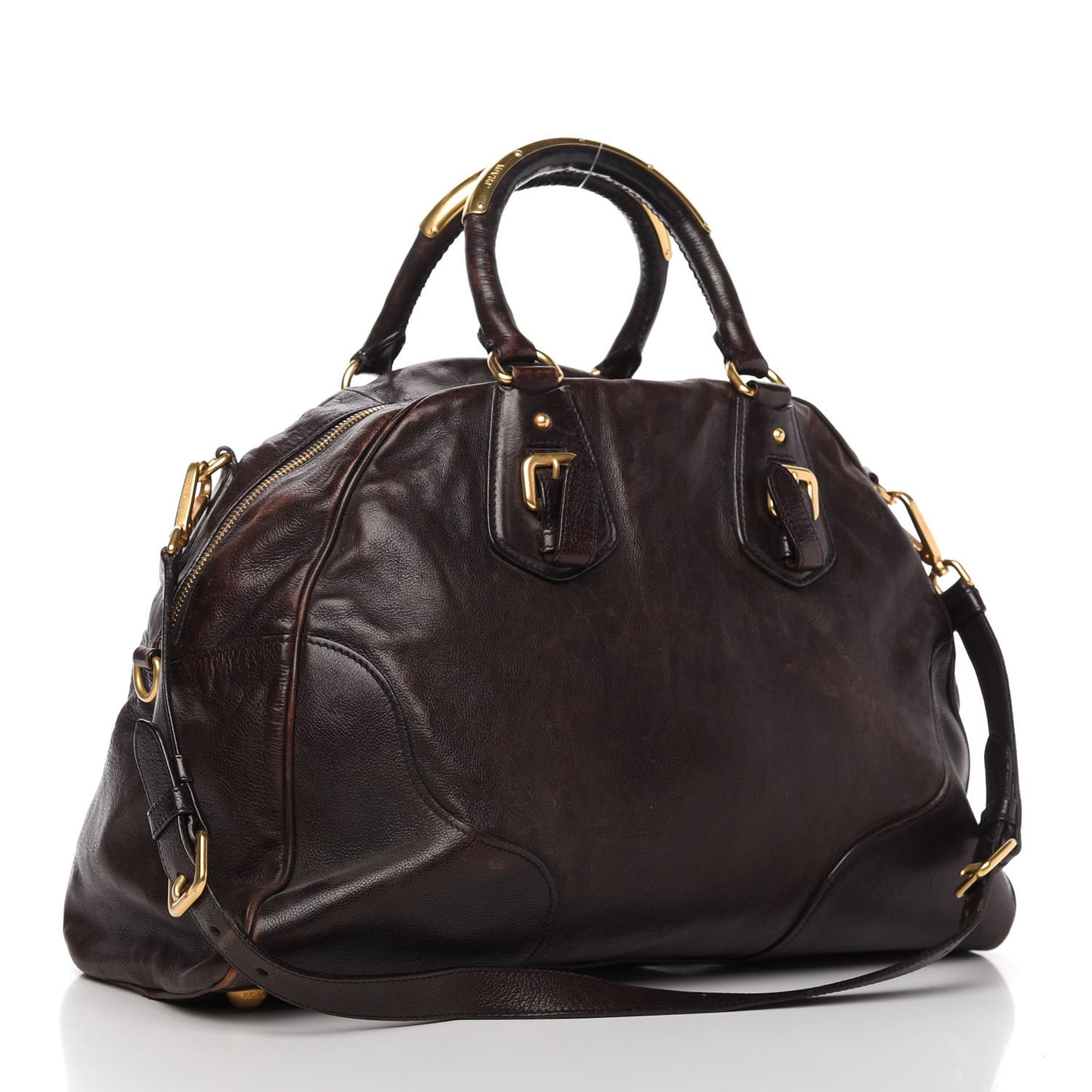 Glace Calf Large Dome Satchel Moro