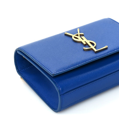 Saint Laurent Grain De Poudre Small Classic Monogram Kate Satchel Royal Blue 7 of 8