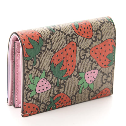 Gucci GG Supreme Monogram Strawberry Card Case 3 of 8