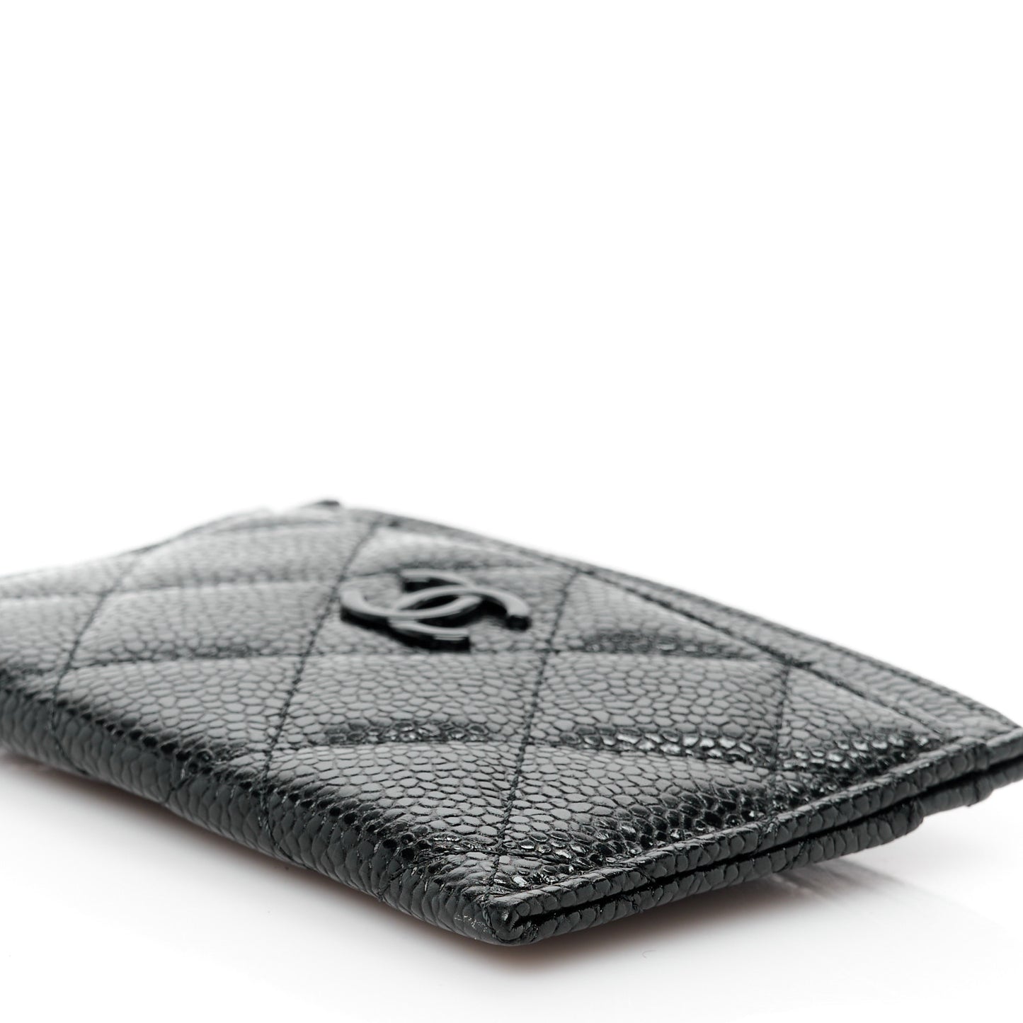 Caviar Quilted Card Holder Black
