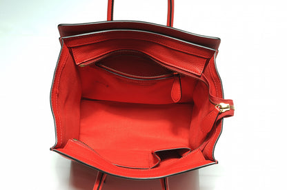 Celine Drummed Leather Micro Luggage Coquelicot 4 of 12