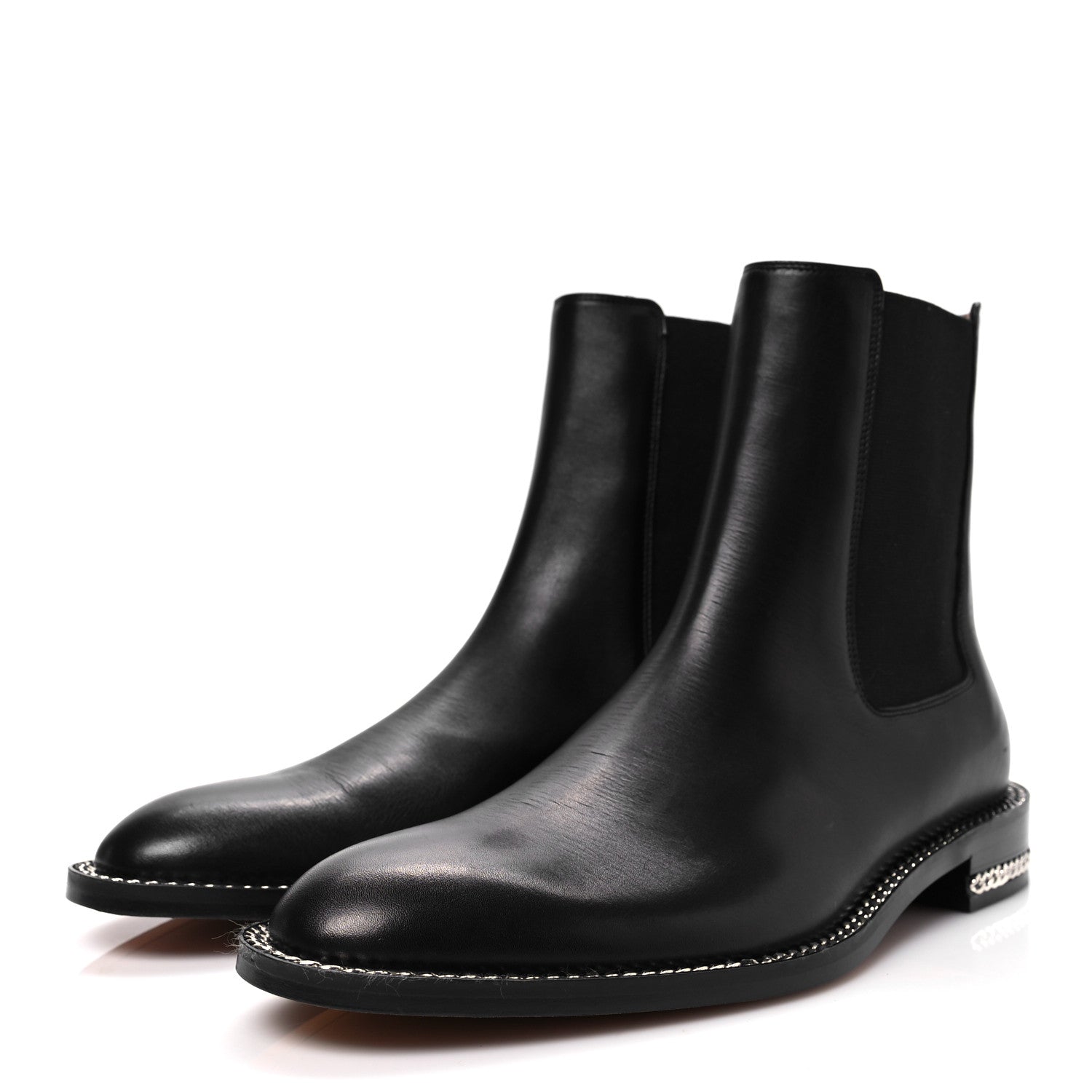 Givenchy Calfskin Chain Boots 38 Black 3 of 7