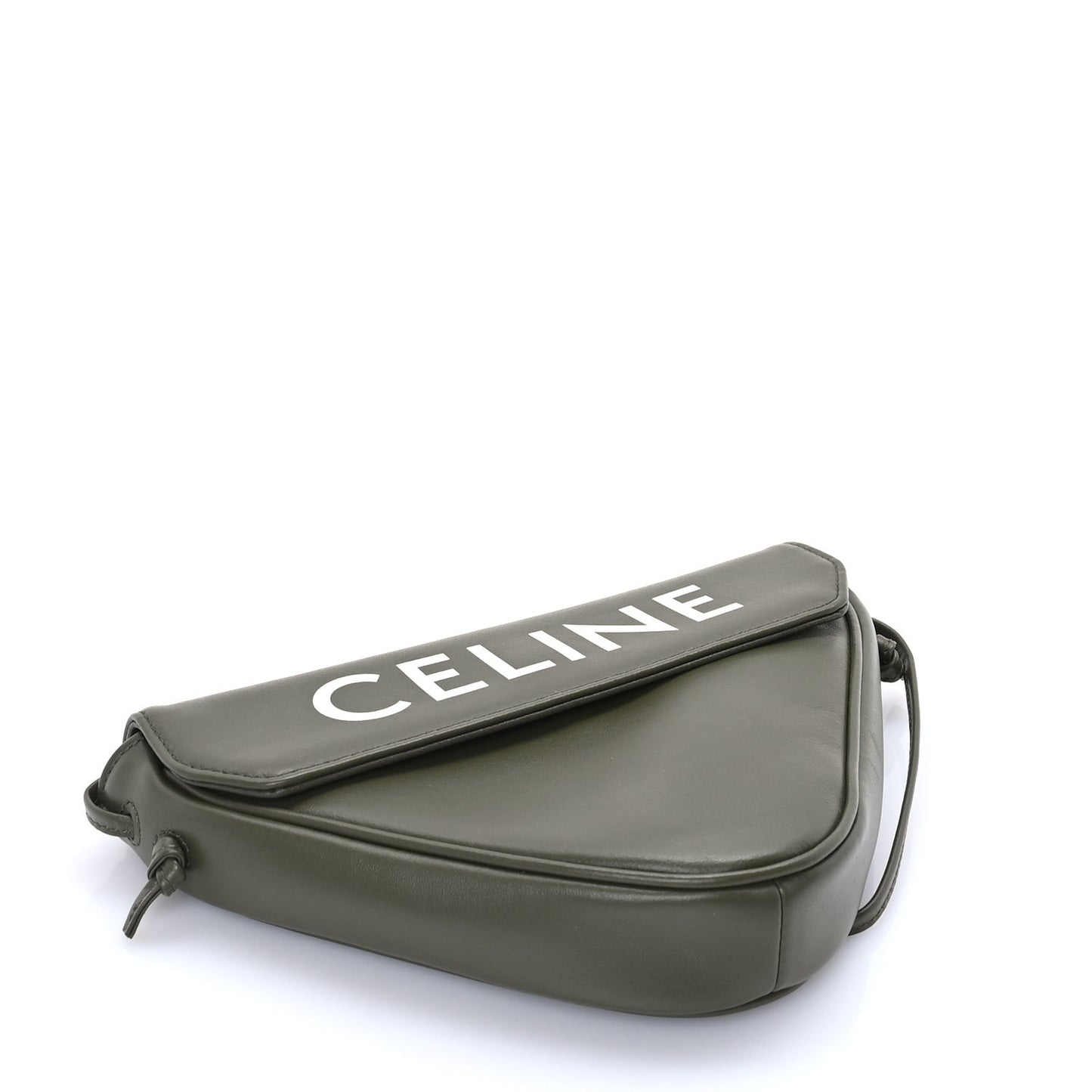 Smooth Calfskin Triangle Crossbody Bag  Green