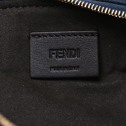 Fendi Chenille Vitello Grace FF Flat Pouch Grigio Notte Flamingo 6 of 8