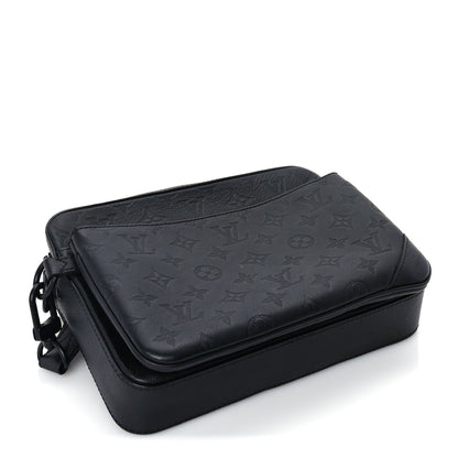 Louis Vuitton Calfskin Monogram Shadow Trio Messenger  Black 3 of 8