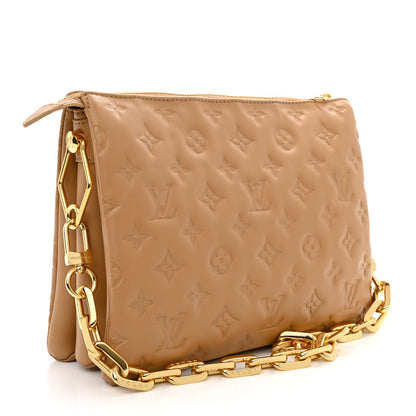 Louis Vuitton Lambskin Embossed Monogram Coussin PM Camel 3 of 11