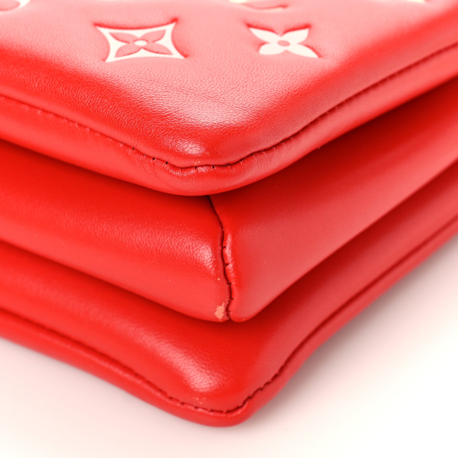 Louis Vuitton Lambskin Embossed Monogram Coussin PM Coquelicot Red 10 of 11