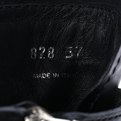 Prada Vitello Lux Nylon Metal Triangle Logo Monolith Pouch Pocket 55mm Tall Combat Boots 37 Black 6 of 7