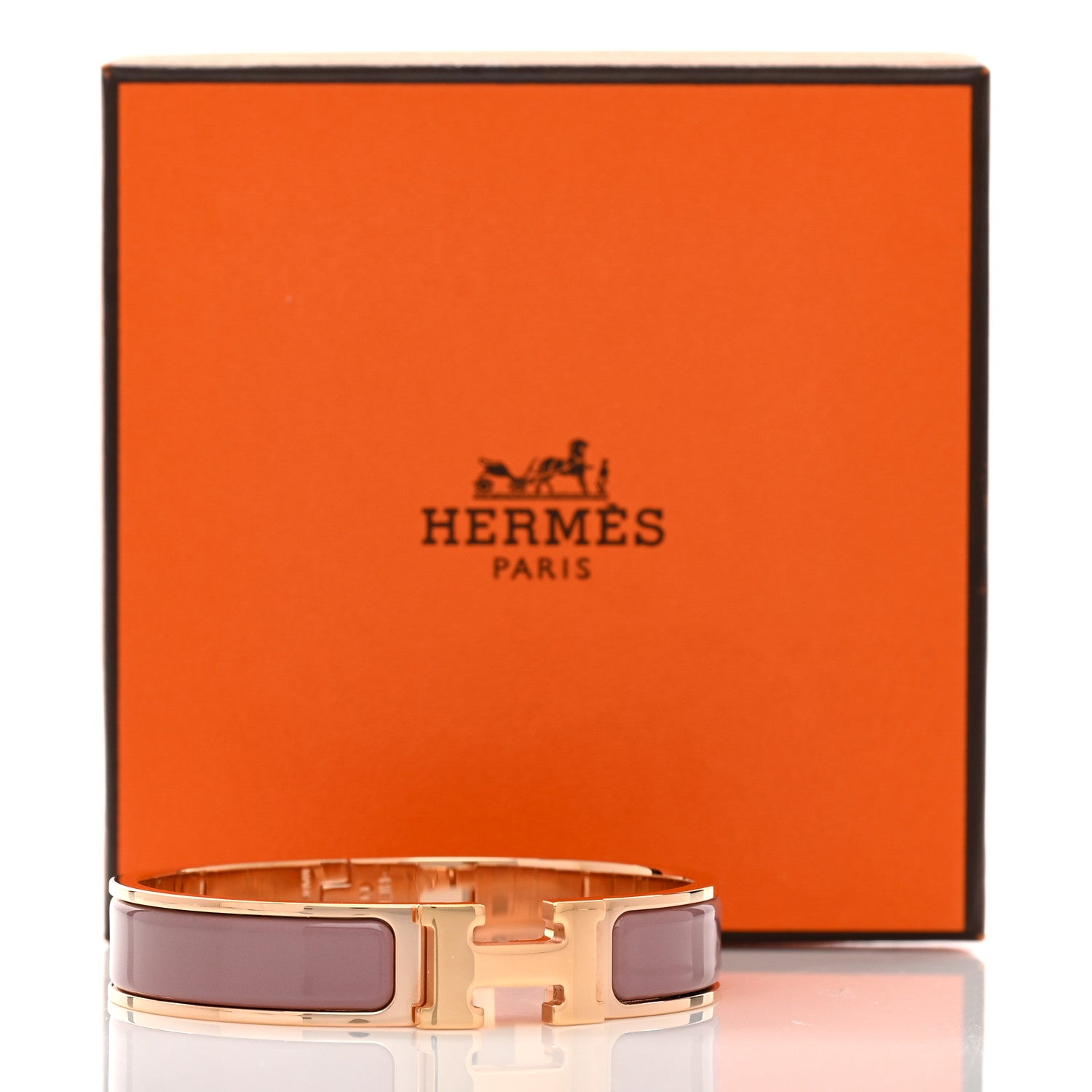 Hermes Enamel Narrow Clic Clac H Bracelet PM Rose Nacarat 5 of 5