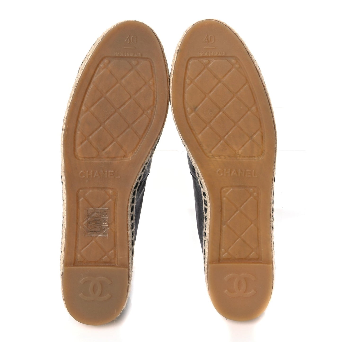 Calfskin Chain CC Espadrilles 40 Black