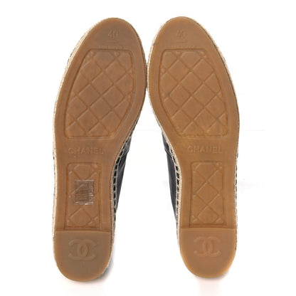 Chanel Calfskin Chain CC Espadrilles 40 Black 6 of 9