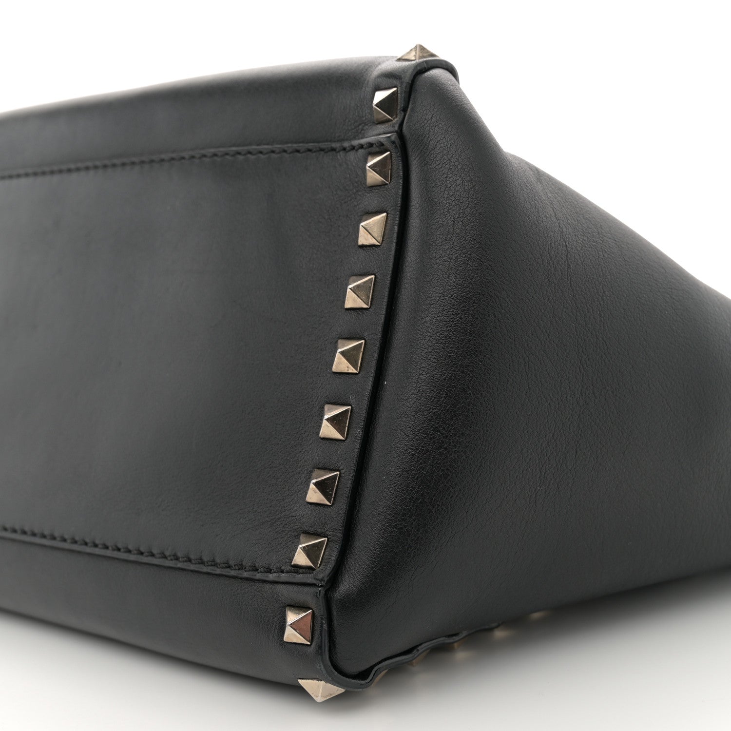 Valentino Garavani Vitello Small Rockstud Double Handle Tote Black 10 of 12