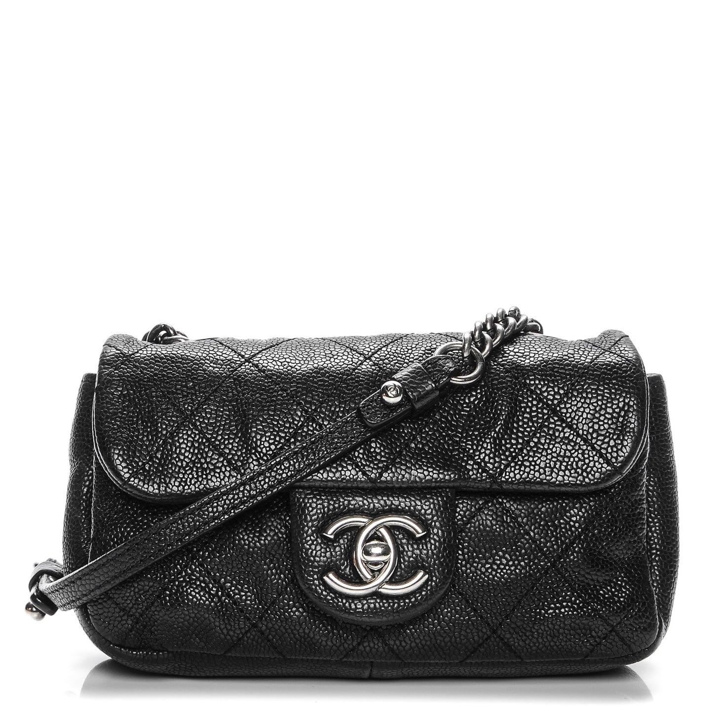 Caviar Quilted Mini Simply CC Flap Black