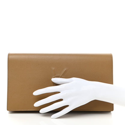 Saint Laurent Calfskin Monogram Large Belle De Jour Clutch Beige 3 of 8