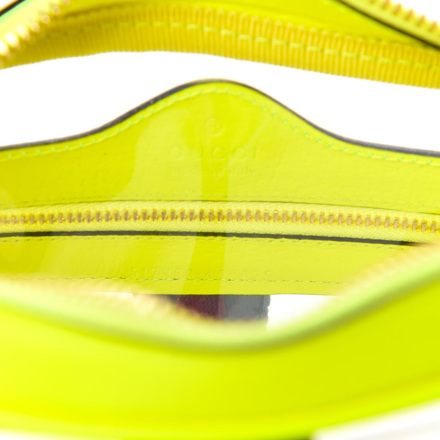 Gucci Vinyl Web Mini Ophidia Transparent Shoulder Bag Yellow Fluo 9 of 10