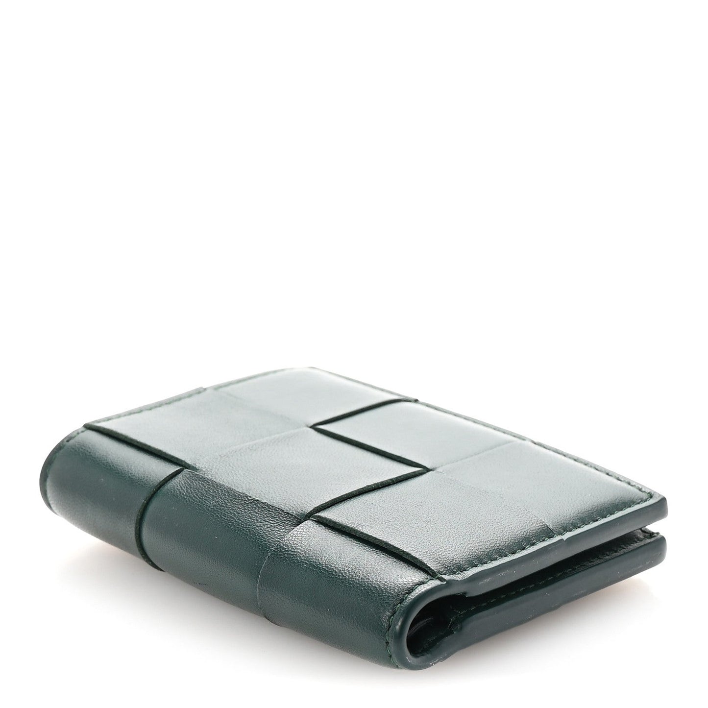 Nappa Maxi Intrecciato Bifold Zip Wallet Raintree