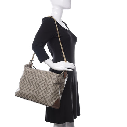 Gucci GG Supreme Monogram Large Linea A Hobo Light Brown 2 of 9