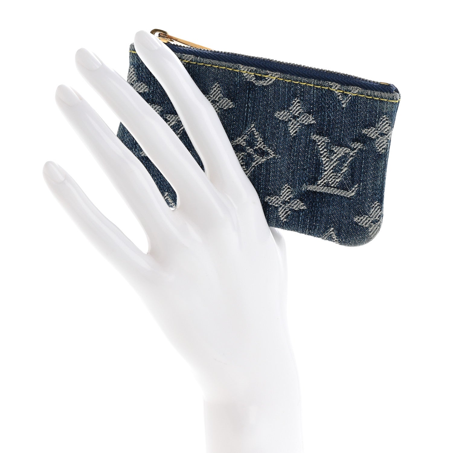Louis Vuitton Monogram Denim Key Pouch Blue 2 of 7