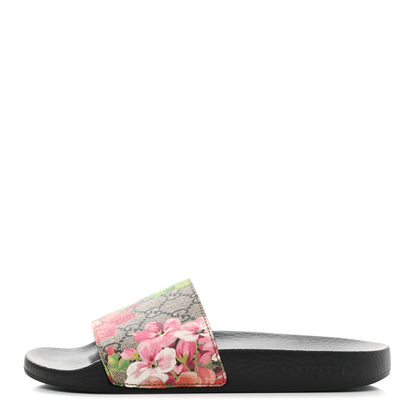 Gucci GG Supreme Monogram Blooms Slide Sandals 37 Beige Multicolor 1 of 9