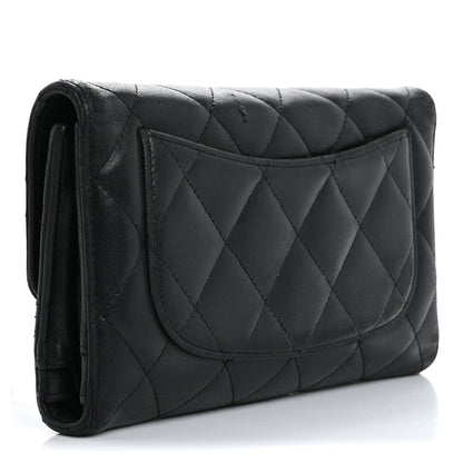 Chanel Lambskin Quilted Large Flap Wallet Black 3 of 7