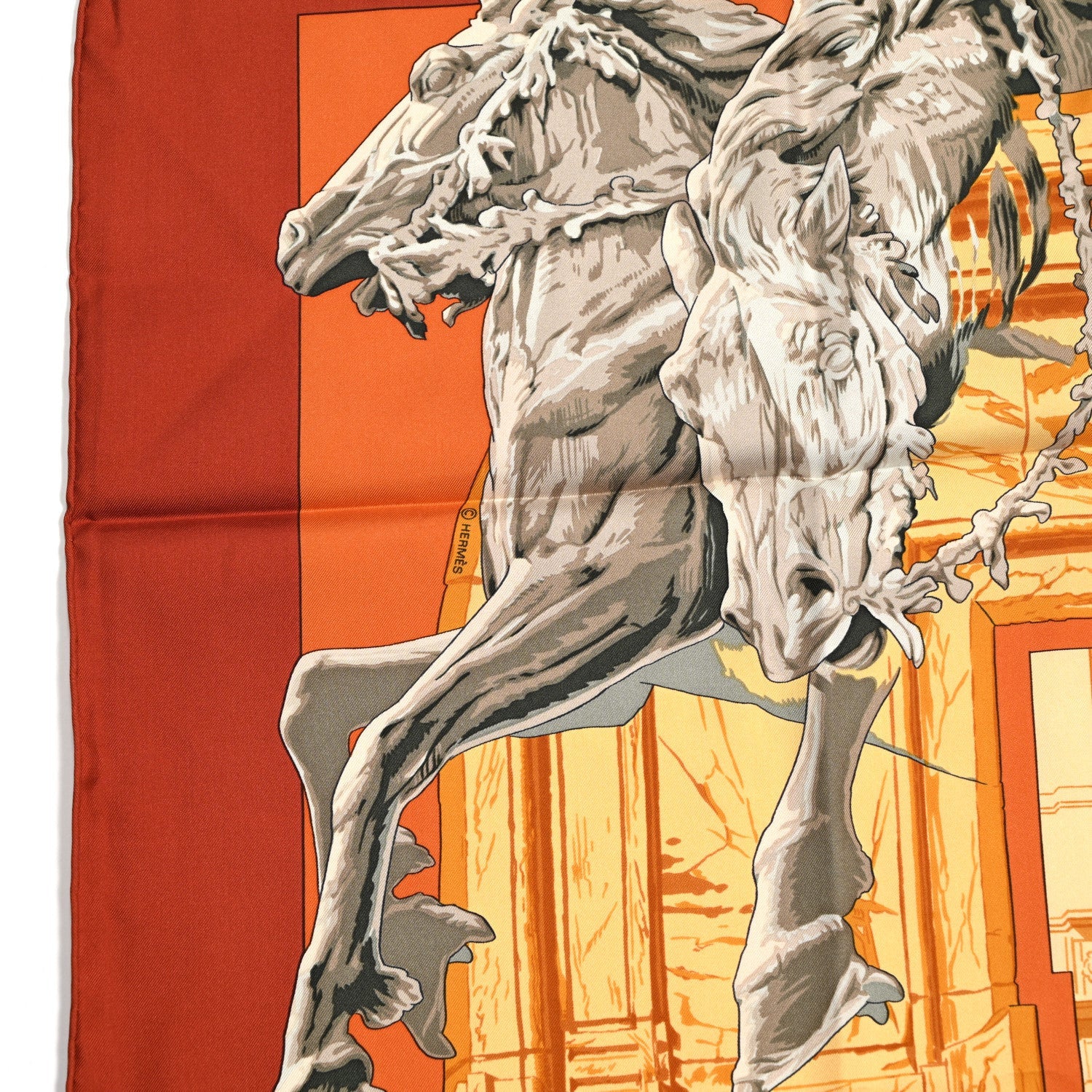 Hermes Silk La Fontaine De Bartholdi Scarf 90 4 of 5