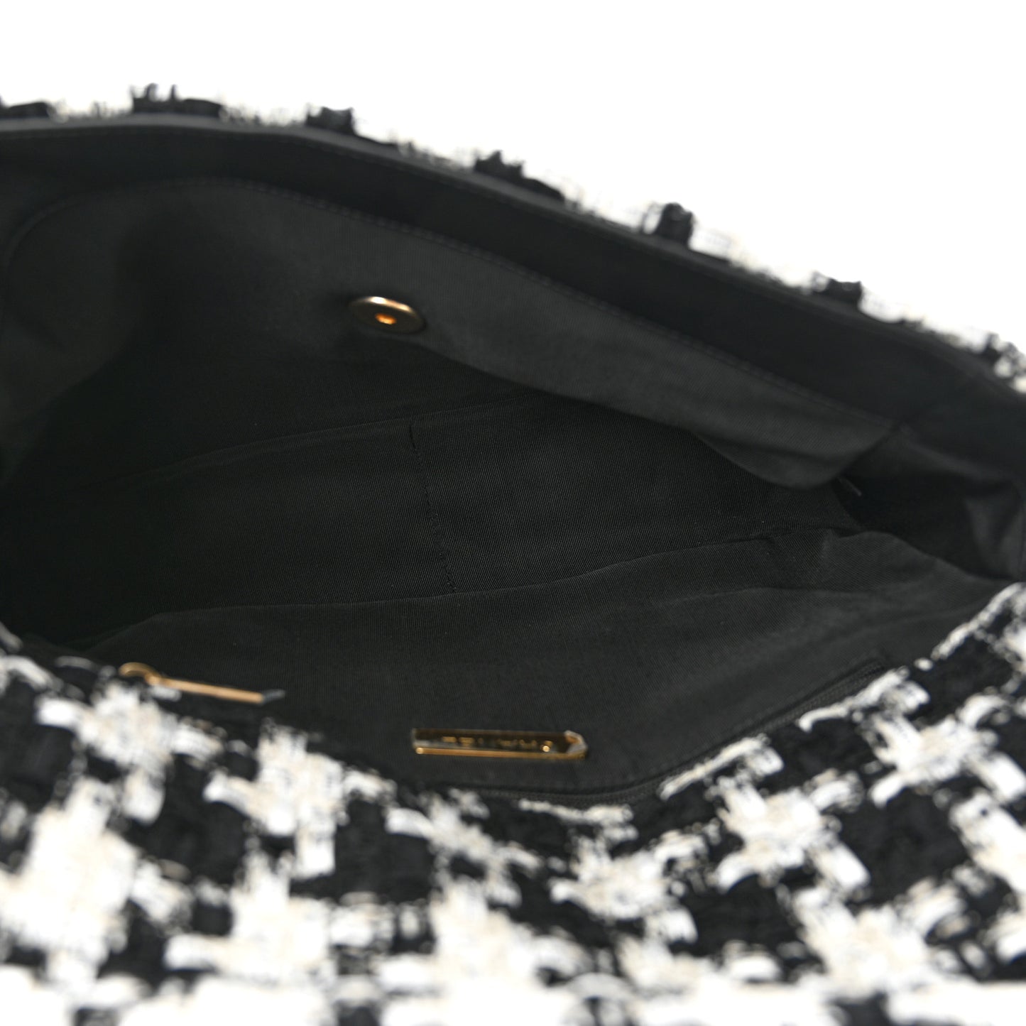 Tweed Quilted Large Chanel 19 Flap Black Ecru White