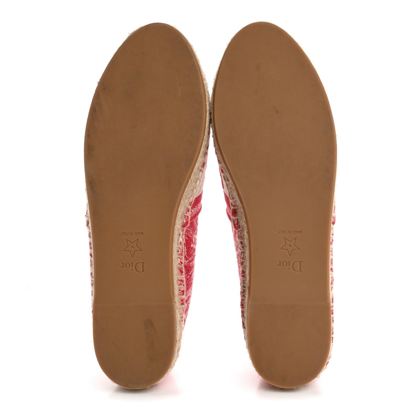 Embroidered Toile De Jouy Granville Espadrille 38.5 Raspberry