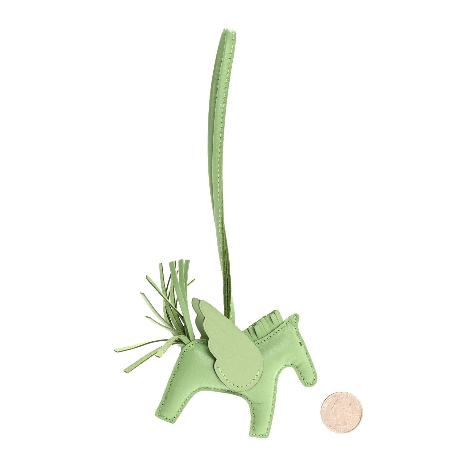 Hermes Milo Lambskin Grigri Rodeo Pegase Horse Bag Charm PM Vert Criquet 2 of 5