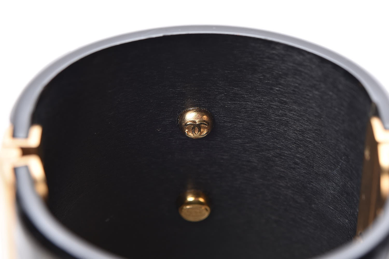 Chanel Resin Crystal CC Cuff Black Bronze 9 of 10