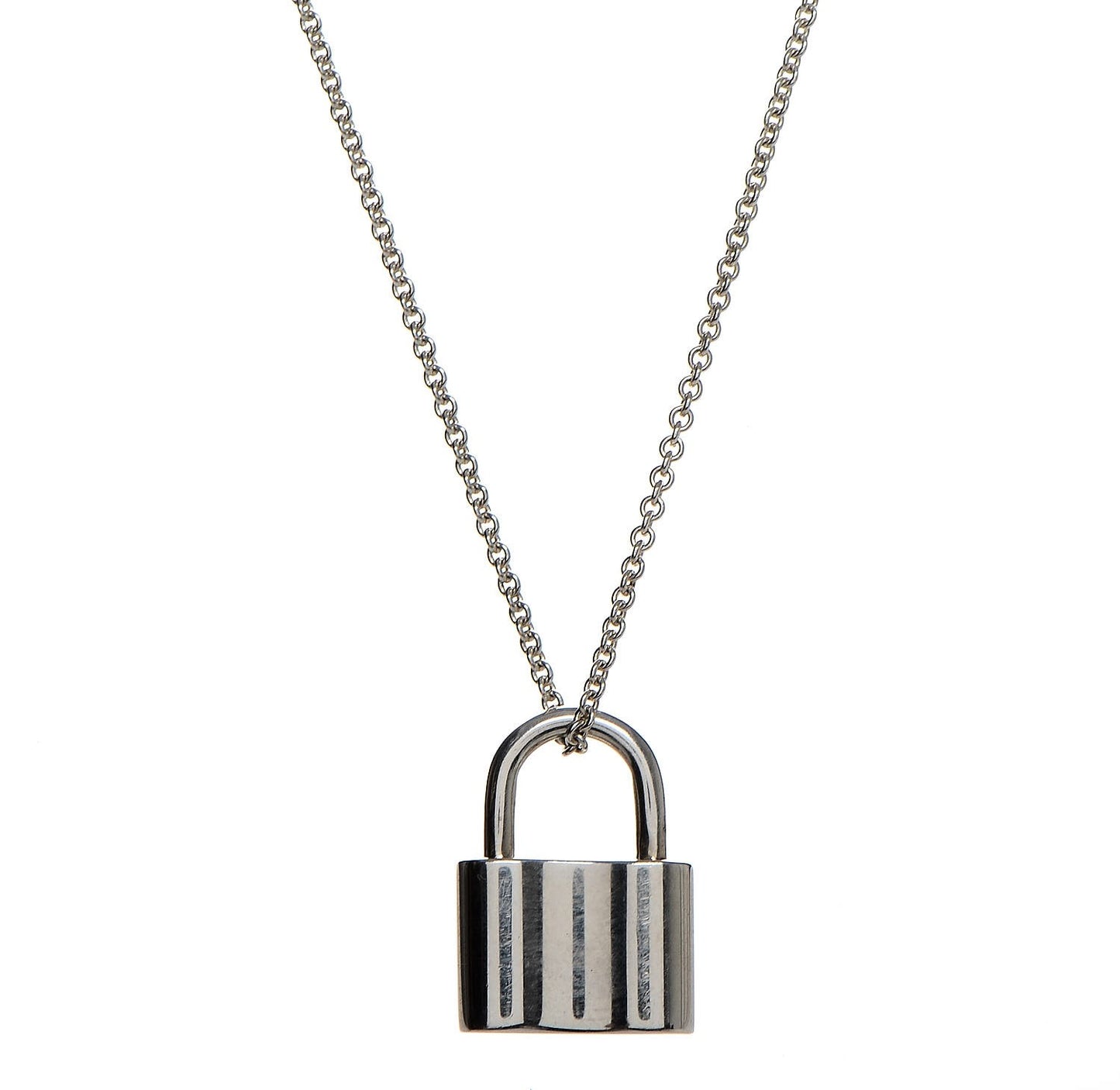 Sterling Silver 1837 Lock Pendant Necklace